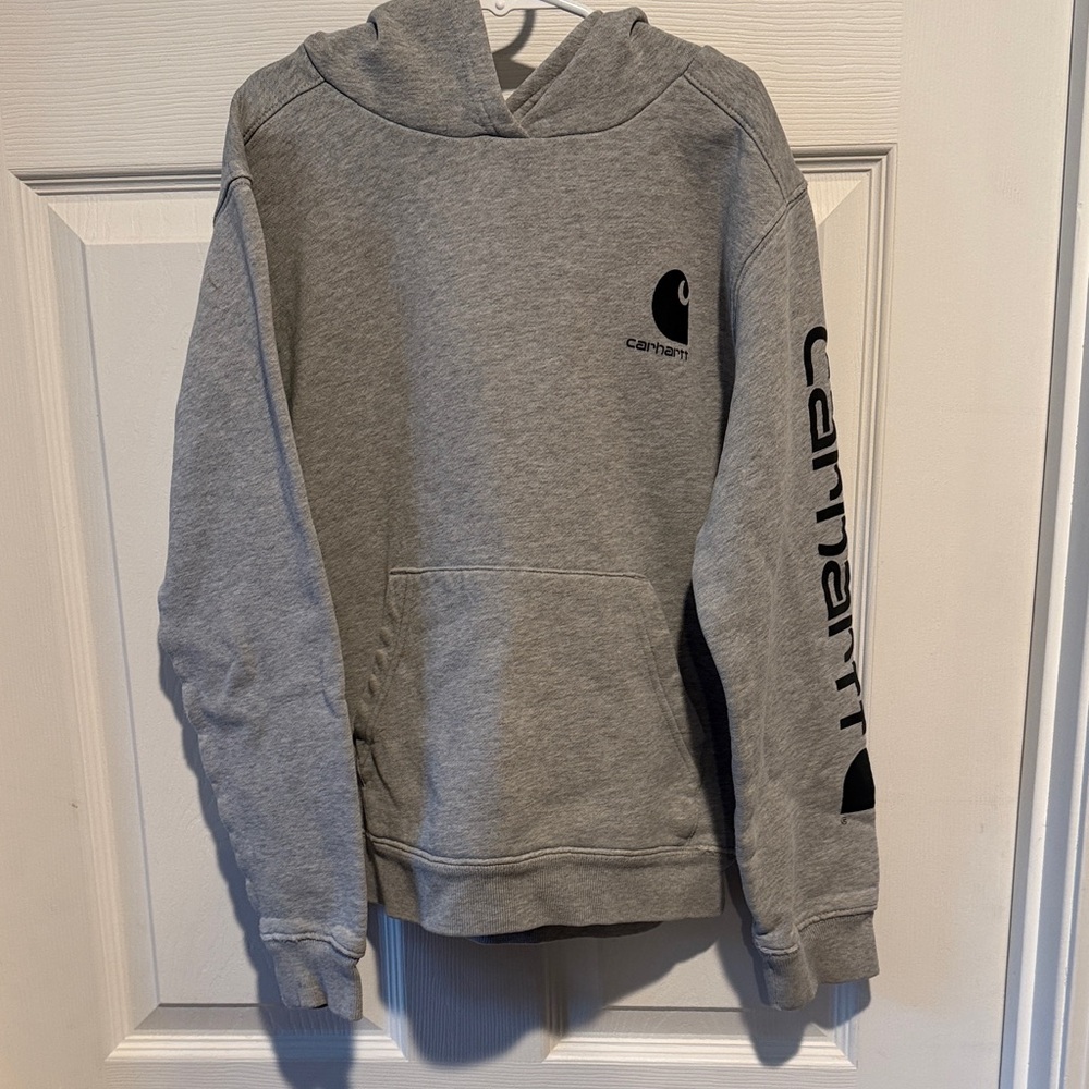 Carhartt Kids Gray Hoodie with Black Logo